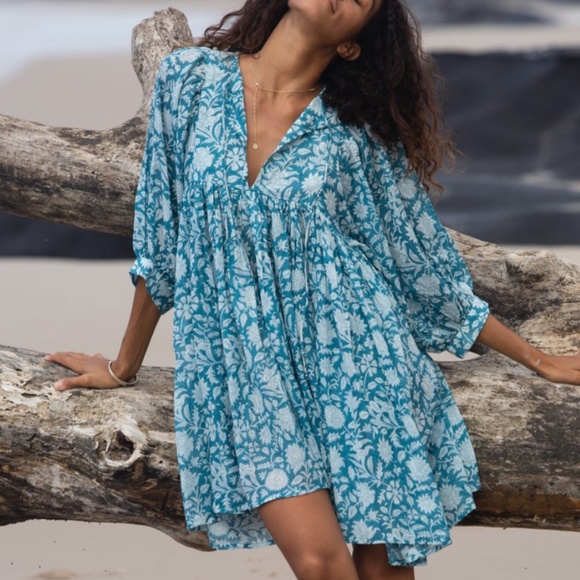 Daughters of India Dresses & Skirts - Kyra Mini Dress ~ Ocean Blue